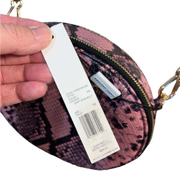 NWT! $295 MSRP Marc Jacobs Dusty Pink Snakeskin-Embossed Leather Crossbody Bag - Picture 3 of 10